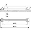 Stainless Steel Support Bar 60cm Black